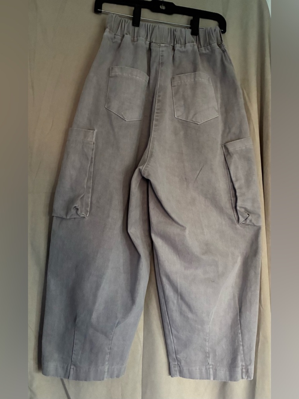 Casual Women's Cargo Jeans in Light Gray - PIGMENT Made in Korea